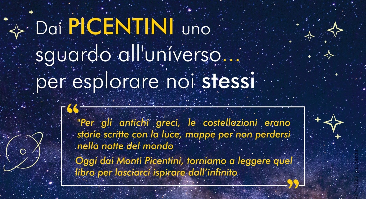 In primo piano: Evento culturale “Dai PICENTINI uno sguardo all’universo… per esplorare noi stessi” (24 luglio 2026)