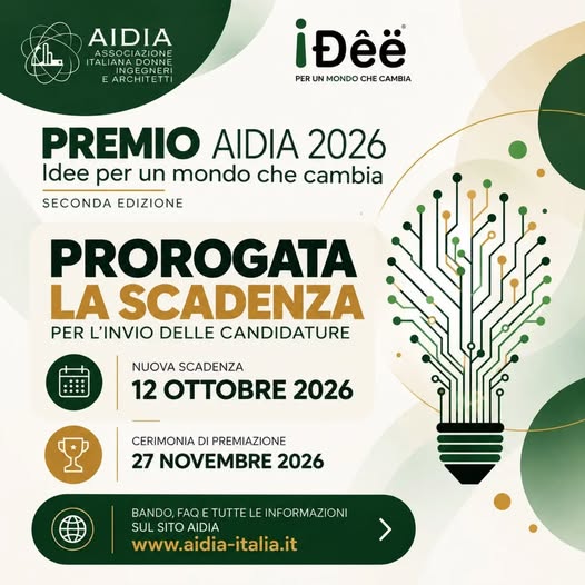 Premio AIDIA 2026: nuova proroga del termine per l’invio delle candidature al 12 ottobre 2026