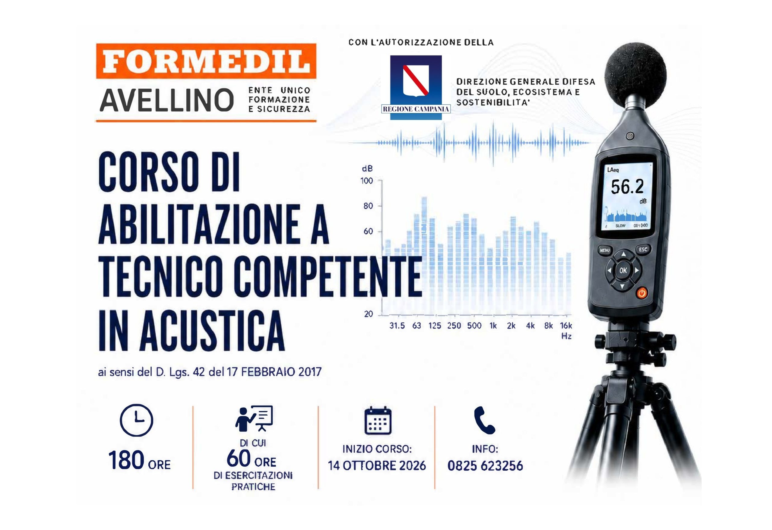 Corso di abilitazione per Tecnico Competente in Acustica (TCA) – In partenza il 14 ottobre 2026